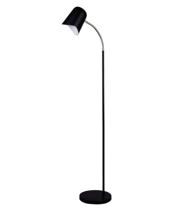 PASTEL: Scandinavian Iron Slim Floor Lamps - Matte Black
