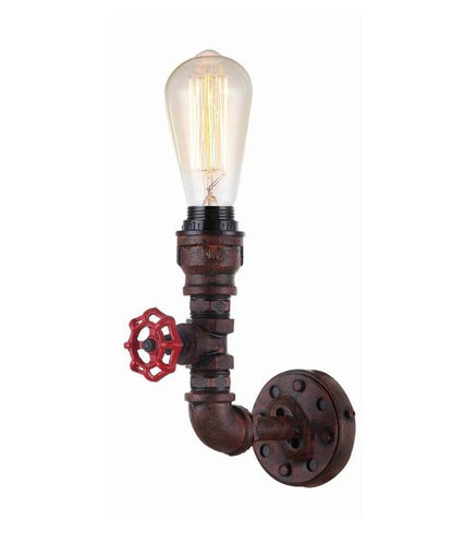STEAM: Interior Aged Iron 1xPipe Wall Light - 1 Light