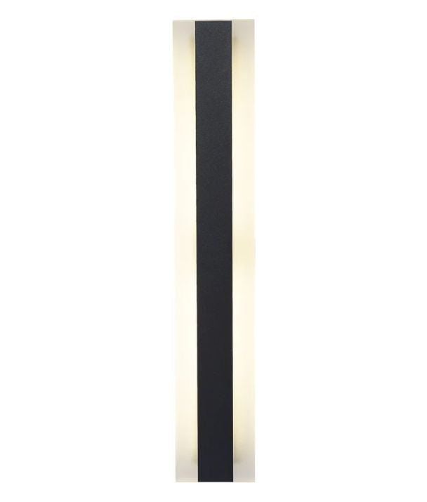 BANDA: LED Tri-CCT Rectangular with Frosted Diffuser Wall Light IP65 - Black 1450mm