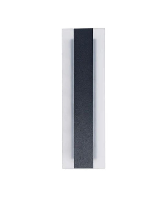 BANDA: LED Tri-CCT Rectangular with Frosted Diffuser Wall Light IP65 - Black 570mm
