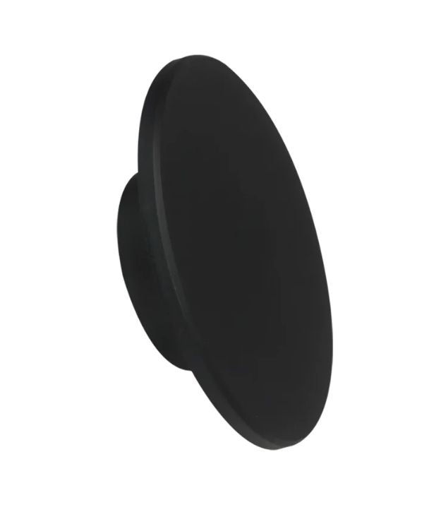 SHADOWTRI: Exterior LED Tri-CCT Round Backlit Wall Lights IP65 & IK08 (Diam: 180mm) Black