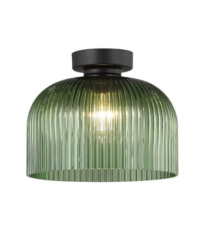 DIYVINTAJ: D.I.Y. Dome Ribbed Glass Batten Fix Ceiling Light - Green