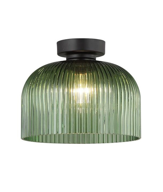 DIYVINTAJ: D.I.Y. Dome Ribbed Glass Batten Fix Ceiling Light - Green