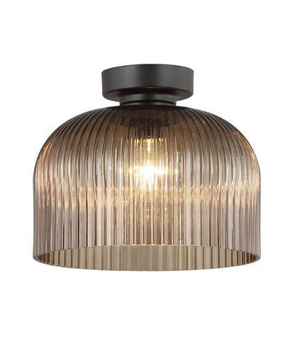 DIYVINTAJ: D.I.Y. Dome Ribbed Glass Batten Fix Ceiling Light - Amber