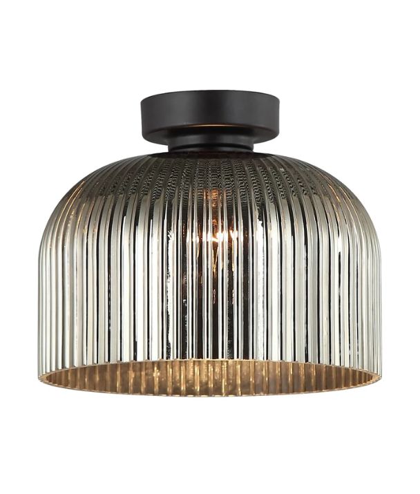 DIYVINTAJ: D.I.Y. Dome Ribbed Glass Batten Fix Ceiling Light - Chrome