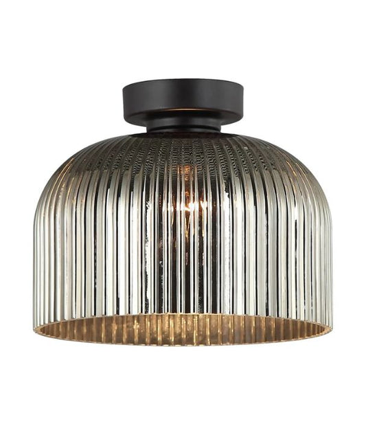 DIYVINTAJ: D.I.Y. Dome Ribbed Glass Batten Fix Ceiling Light - Chrome