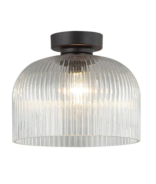 DIYVINTAJ: D.I.Y. Dome Ribbed Glass Batten Fix Ceiling Light - Clear