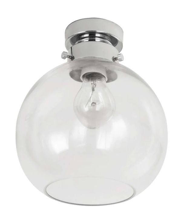 D.I.Y.  Chrome Batten Fix Ceiling Lights - Clear Wine Glass Shape Fixture