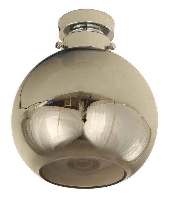 D.I.Y.  Chrome Batten Fix Ceiling Lights - Smoke Wine Glass Shape Fixture