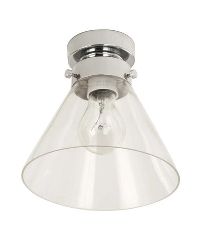 D.I.Y. Batten Fix Ceiling Lights - Small Cone Shape Fixtures (Clear Glass & Chrome Batten)