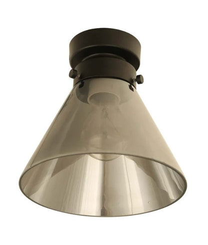 D.I.Y. Batten Fix Ceiling Lights - Small Cone Shape Fixtures (Smokey Black Glass & Black Batten)