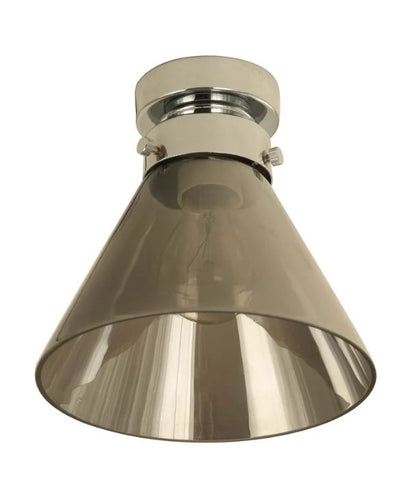 D.I.Y. Batten Fix Ceiling Lights - Small Cone Shape Fixtures (Smokey Black Glass & Chrome Batten)