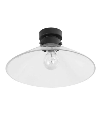 D.I.Y. Batten Fix Ceiling Lights - Large Cone Shape Fixture (Clear Glass & Black Batten)