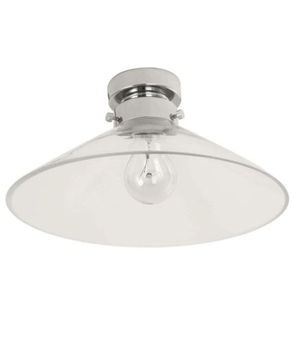 D.I.Y. Batten Fix Ceiling Lights - Large Cone Shape Fixture (Clear Glass & Chrome Batten)