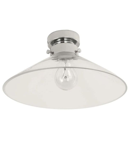 D.I.Y. Batten Fix Ceiling Lights - Large Cone Shape Fixture (Clear Glass & Chrome Batten)