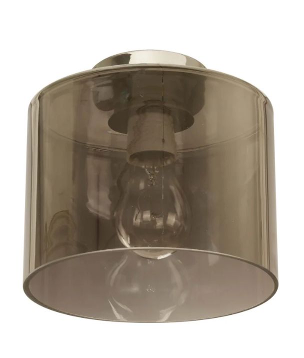 D.I.Y. Batten Fix Ceiling Lights - Oblong Shape Fixtures (Smokey Black Glass & Chrome Batten)