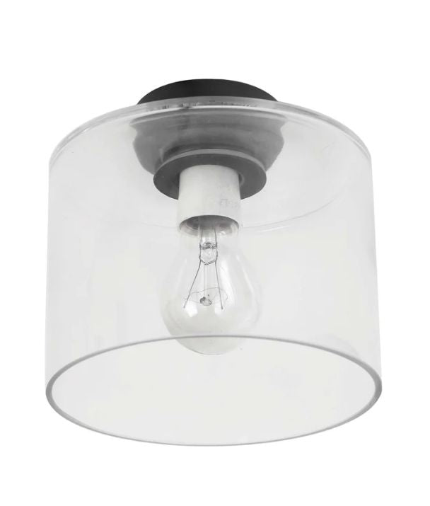 D.I.Y. Batten Fix Ceiling Lights - Oblong Shape Fixtures (Clear Glass & Black Batten)