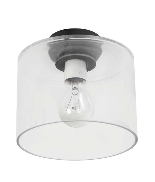 D.I.Y. Batten Fix Ceiling Lights - Oblong Shape Fixtures (Clear Glass & Black Batten)