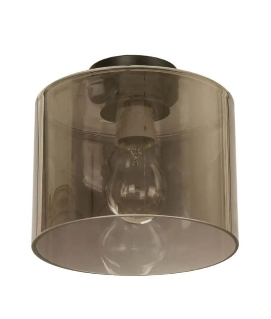 D.I.Y. Batten Fix Ceiling Lights - Oblong Shape Fixtures (Smokey Black Glass & Black Batten)