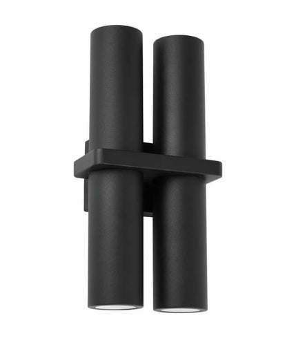 BRILLER: Exterior Black Up/Down Double Pillar Spot Light IP65