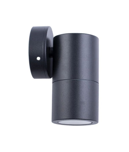 GU10 Exterior Wall Pillar Spot Lights (Black Aluminium) IP65 - Single Fixed