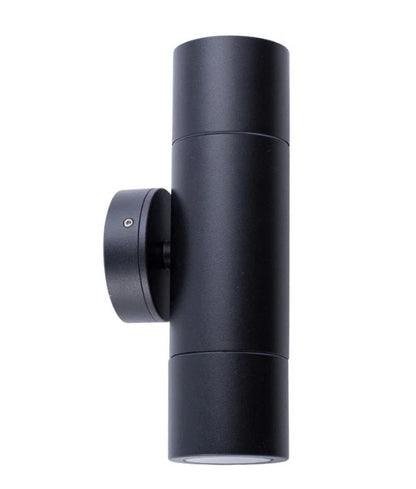 GU10 Exterior Wall Pillar Spot Lights (Black Aluminium) IP65 - Up/Down