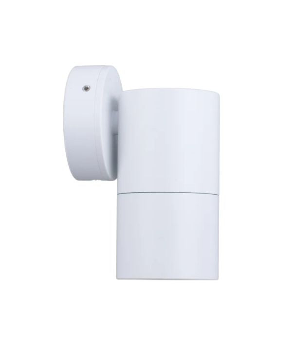 MR16 Exterior Wall Pillar Spot Lights (White Aluminium) IP65 - Single Fixed