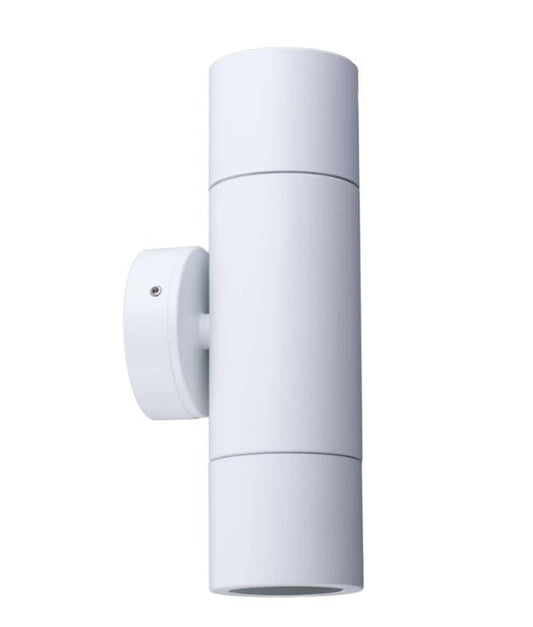 MR16 Exterior Wall Pillar Spot Lights (White Aluminium) IP65 - Up/Down