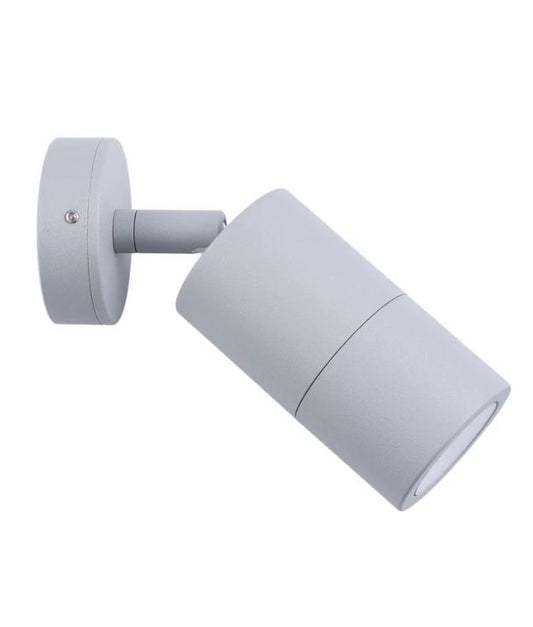 MR16 Exterior Wall Pillar Spot Lights (Matte Grey) IP65 - Single Adjustable