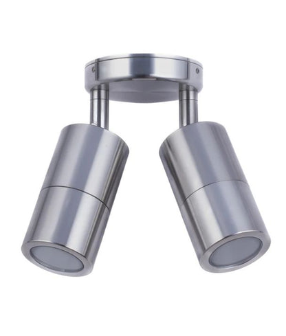 GU10 Exterior Wall Pillar Spot Lights (Titanium Aluminium) IP65 - Double Adjustable