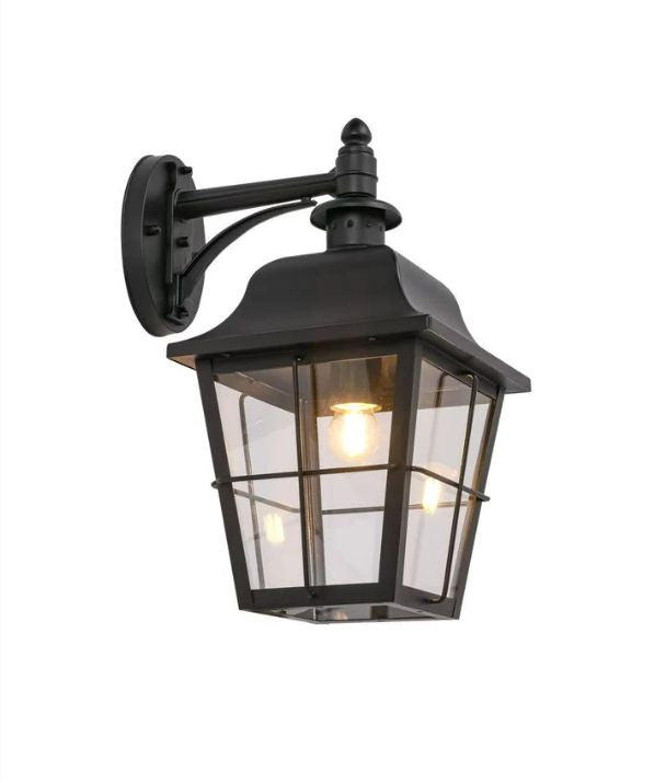 TRENERO: Exterior Surface Mounted Coach Wall Lights IP44 - Matte Black