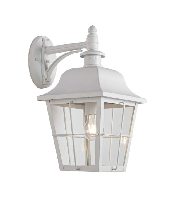 TRENERO: Exterior Surface Mounted Coach Wall Lights IP44 - Matte White