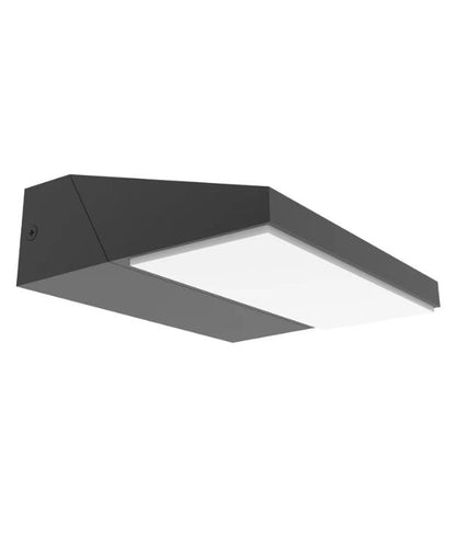 OLA: Exterior LED Wavy Rectangular Surface Mounted Wall Lights IP65 - Dark Grey