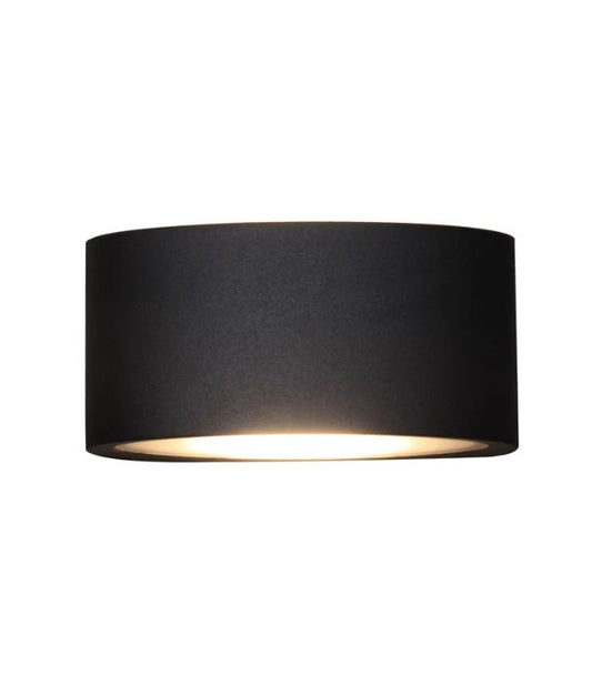 TAMA: LED Exterior Surface Mounted Curved Up/Down Wall Lights IP54 - Black
