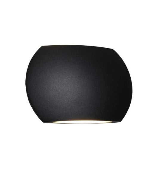REMO: Surface Mounted LED Exterior Curved Up/Down Wall Lights IP54 - Black