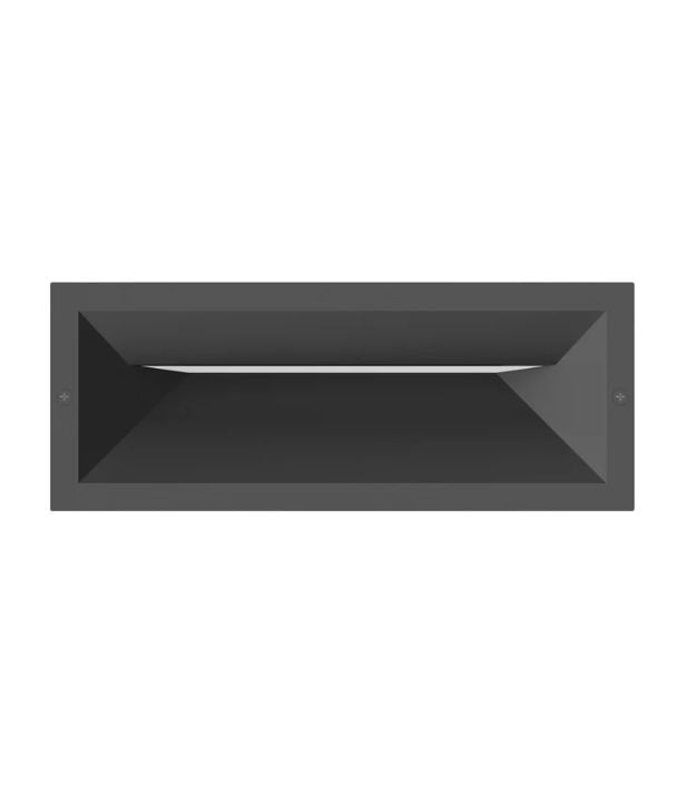 BRICKTRI: LED Tri-CCT Exterior Recessed Rectangular Wall / Brick Lights IP65 - Dark Grey