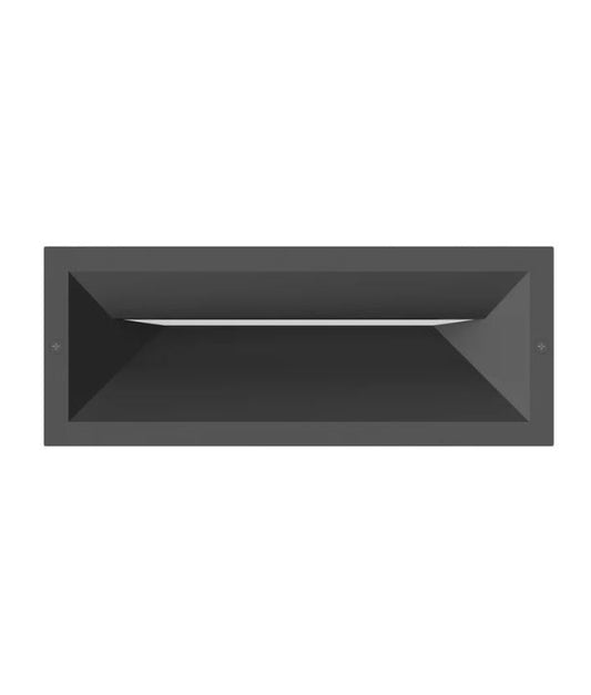 BRICKTRI: LED Tri-CCT Exterior Recessed Rectangular Wall / Brick Lights IP65 - Dark Grey