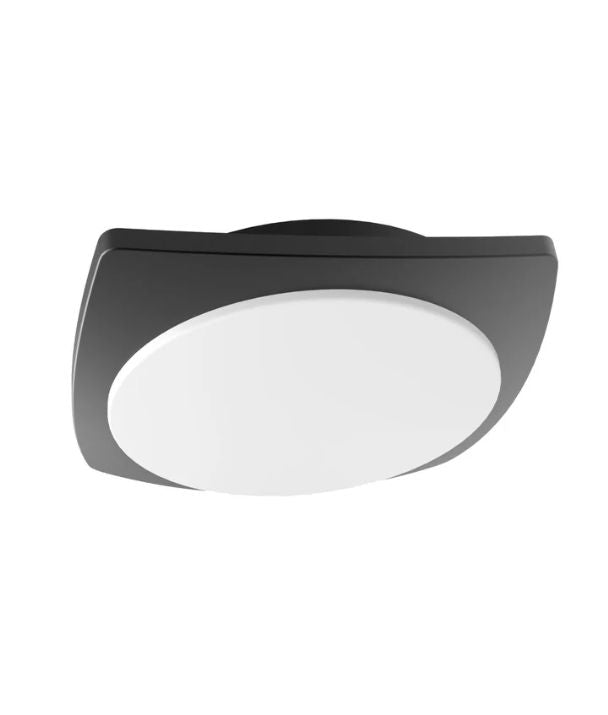 ULAN: Exterior LED Square Wall Ceiling Lights IP65 - Dark Grey