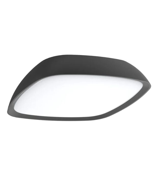 DOCCIA: Exterior LED Round Wall / Ceiling Lights IP65 - Dark Grey