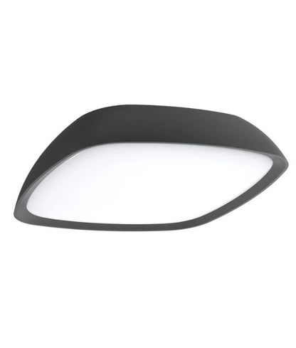 DOCCIA: Exterior LED Round Wall / Ceiling Lights IP65 - Dark Grey