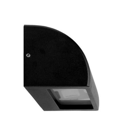 STE: Exterior 12V Matte Black Curved Surface Mounted Step / Wall Lights IP65 - Large