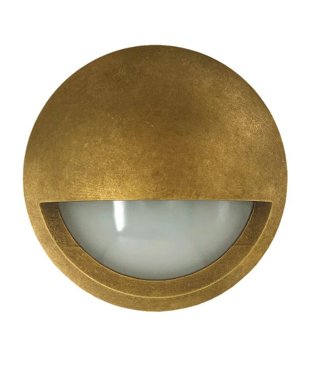 STE: Exterior LED 12V Antique Brass Eyelid Step/Wall Lights IP65