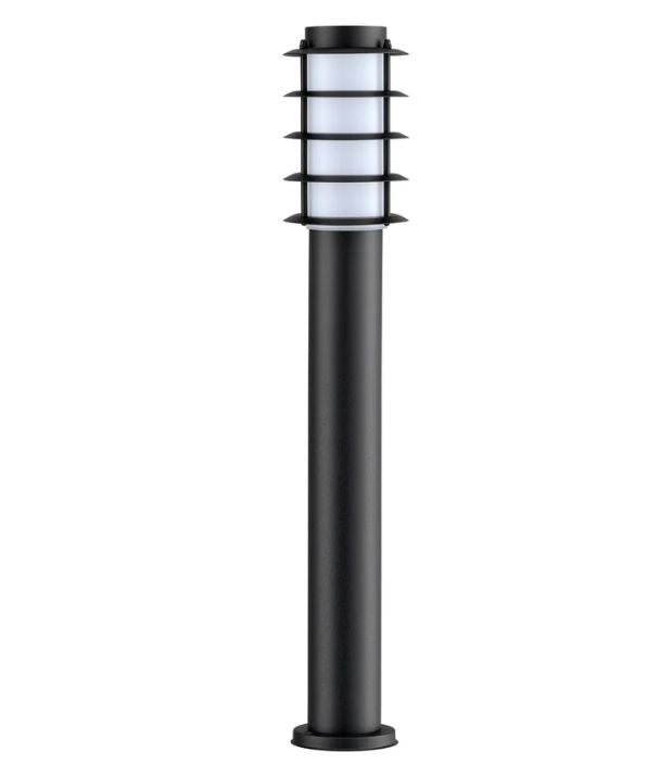 BORDA: E27 Surface Mounted Louvred Black Bollard Lights IP44 - 1100mm