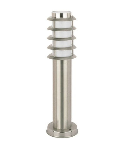 BORDA: E27 Surface Mounted Louvred Stainless Steel Bollard Lights IP44 - 450mm