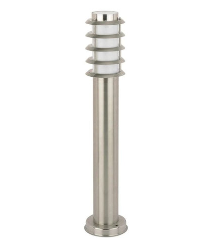 BORDA: E27 Surface Mounted Louvred Stainless Steel Bollard Lights IP44 - 1100mm