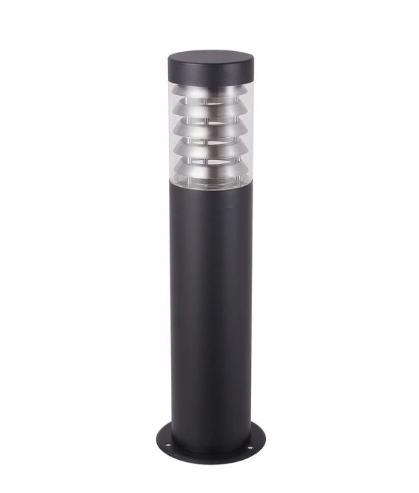 ELANORA: E27 Surface Mounted Black Bollard Lights IP44 - 500mm
