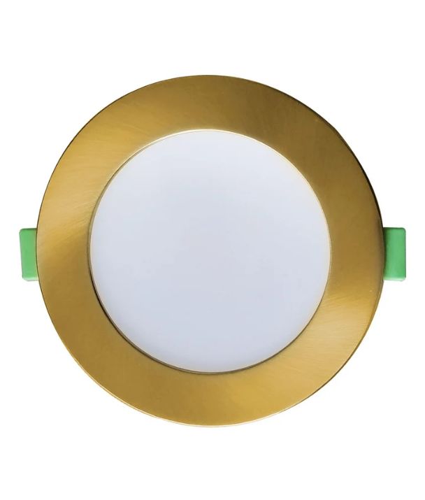 NOVADLUX01A: LED Dimmable Tri-CCT Recessed Downlight + Faceplate (Antique Brass)