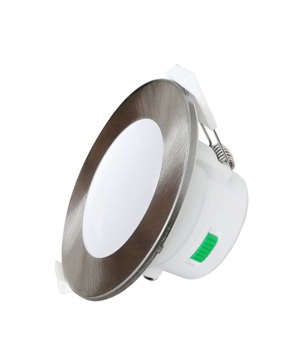 NOVADLUX02: LED Dimmable Tri-CCT with Changeable Clip Faceplate Recessed Downlights - Satin Chrome