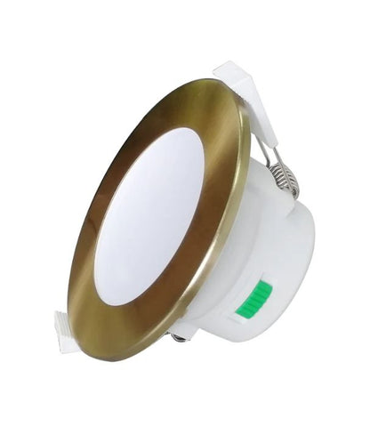 NOVADLUX02: LED Dimmable Tri-CCT with Changeable Clip Faceplate Recessed Downlights - Antique Brass