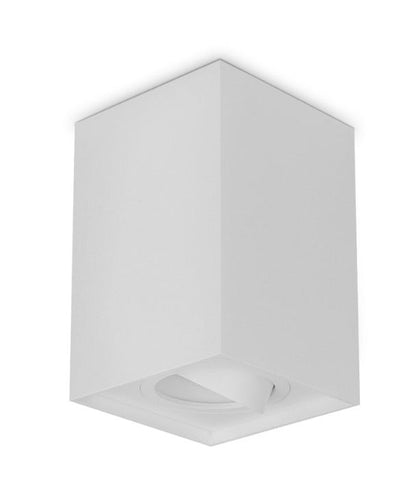 SURFACE: GU10 Square Gimbal Surface Mounted Ceiling Downlight - Matte White